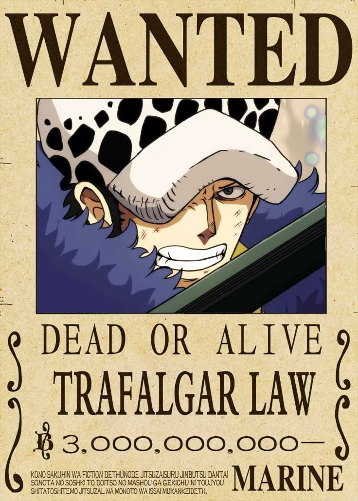 Trafalgar Law Wanted Bounty