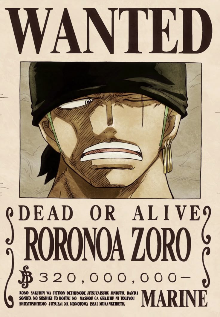 Pirate Hunter Zoro Bounty
