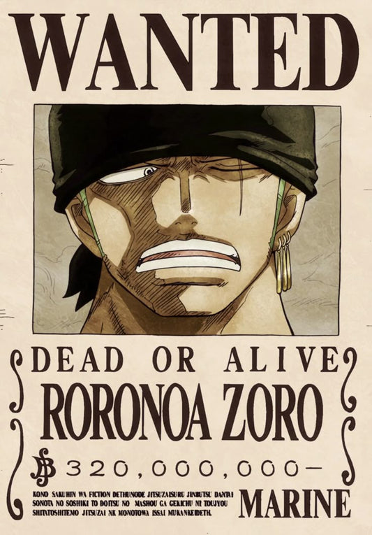 Pirate Hunter Zoro Bounty